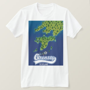 T-shirt Oronsay Écosse carte de l'île