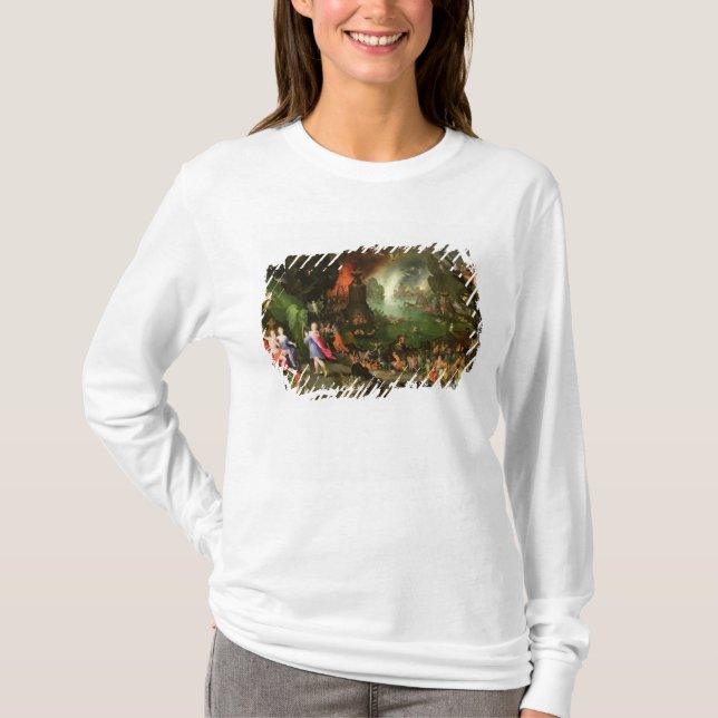 T-shirt Orphée avec une harpe jouant à Pluton (Devant)