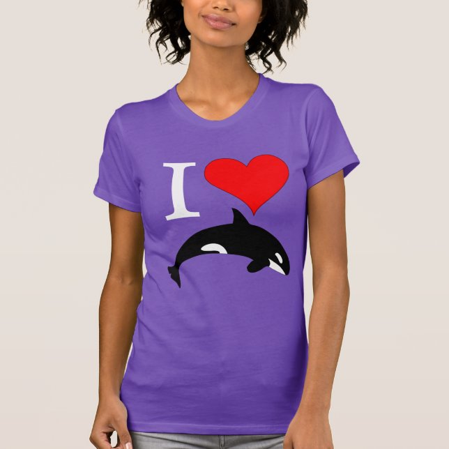 T-shirt Orque Épaulard Amour Cœur (Devant)