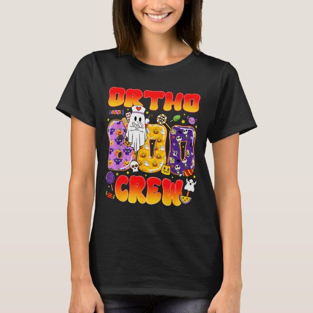 T-shirt Ortho Boo Crew Ortho Nurse Funny Halloween  (Devant)