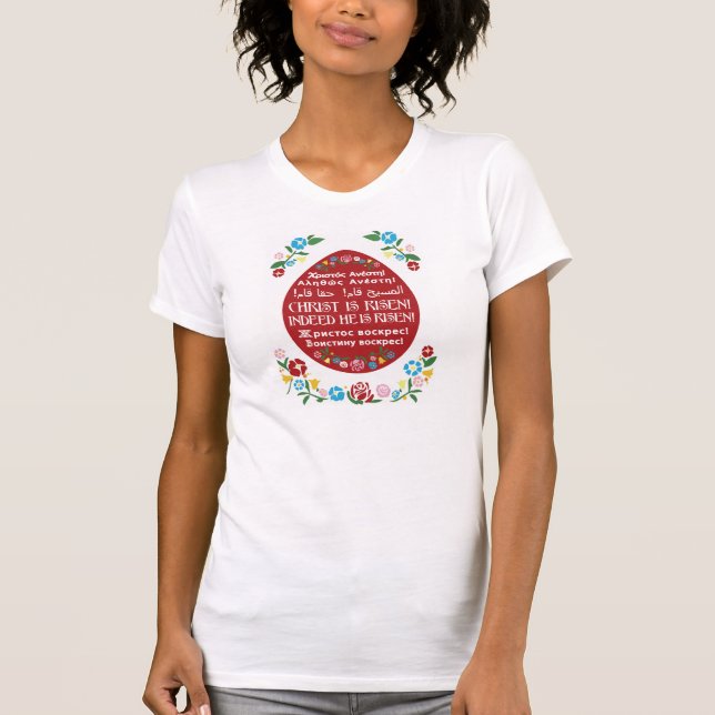 T-shirt orthodoxe de Pâques d'oeufs rouges (le (Devant)