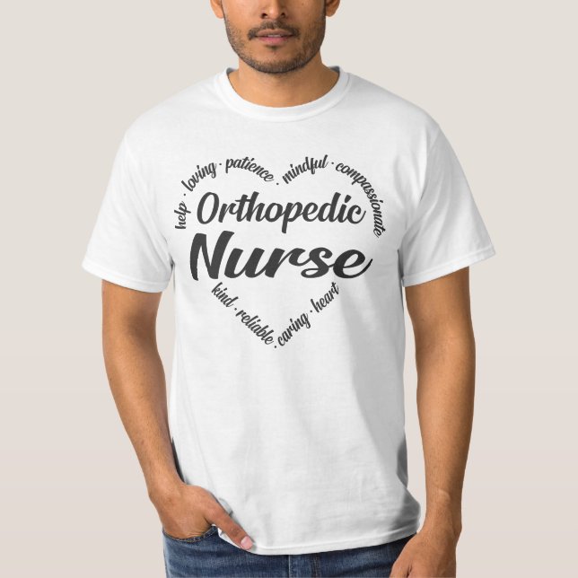 T-shirt Orthopédique Infirmière Coeur Mot Cloud (Devant)