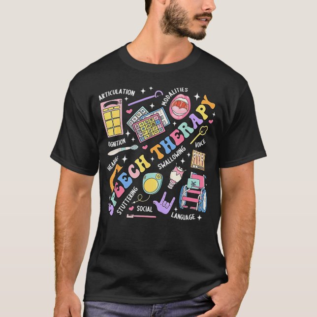 T-shirt Orthophonie Rétro Groovy Pathologiste du Langage (Devant)
