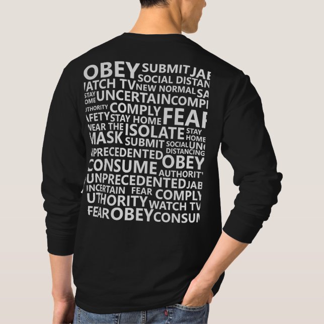 T-shirt Orwell 1984 Dystopian Word Cloud Obey Tyranny (Dos)