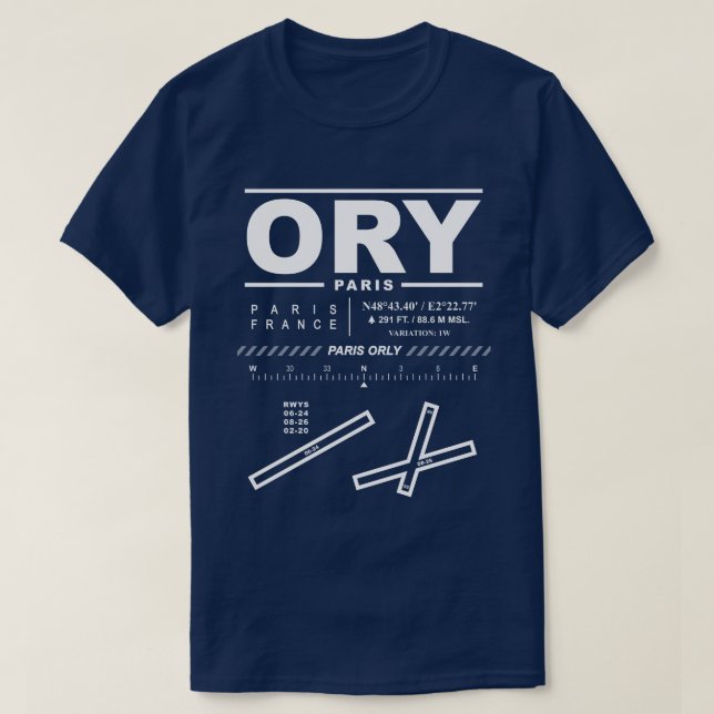 T-shirt ORY de l'aéroport de Paris Orly (Design devant)