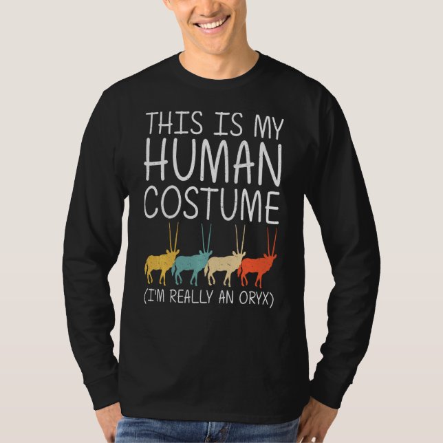 T-shirt Oryx Halloween Costume humain Antelope Animal Easy (Devant)