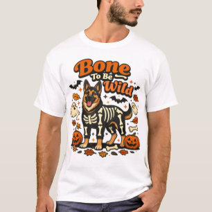 T-shirt Os à être sauvage Drôle de berger allemand Hallowe
