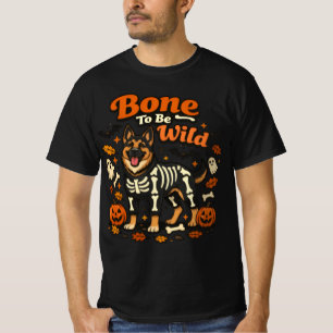 T-shirt Os à être sauvage Drôle de berger allemand Hallowe