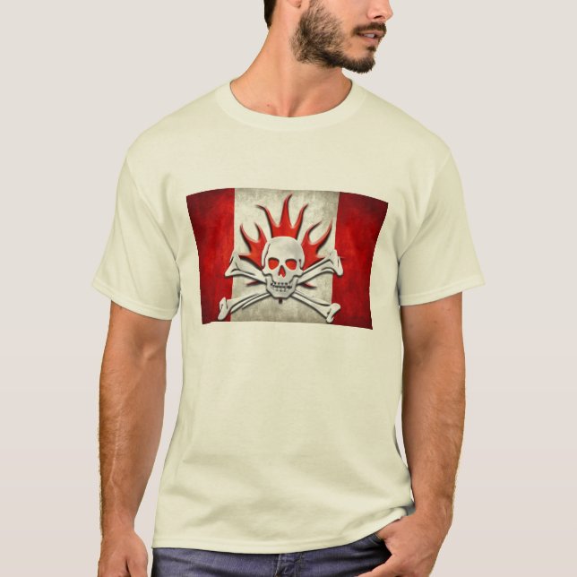 T-shirt Os canadiens de drapeau (Devant)