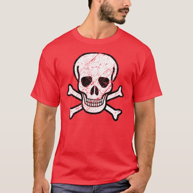 T-shirt Os de crâne et de croix, cru (Devant)