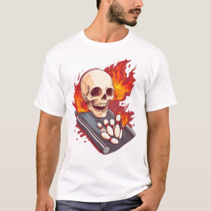T-shirt Os de quilles � Crâne de sport drôle