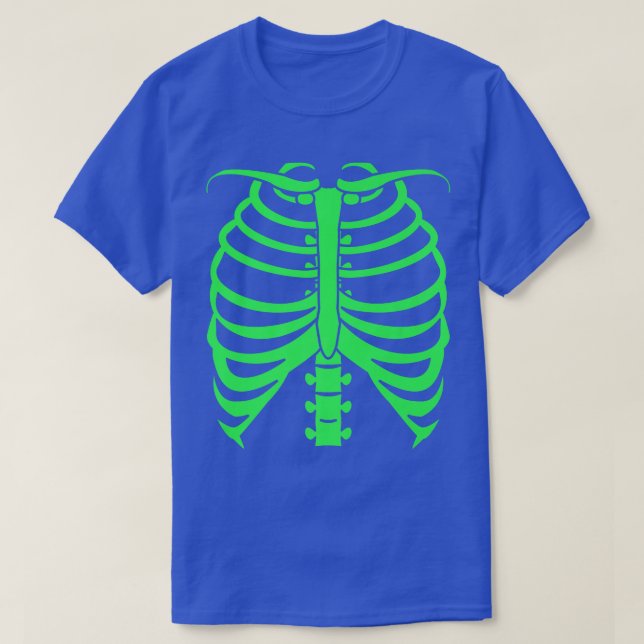 T-shirt Os de squelette vert Halloween  (Design devant)