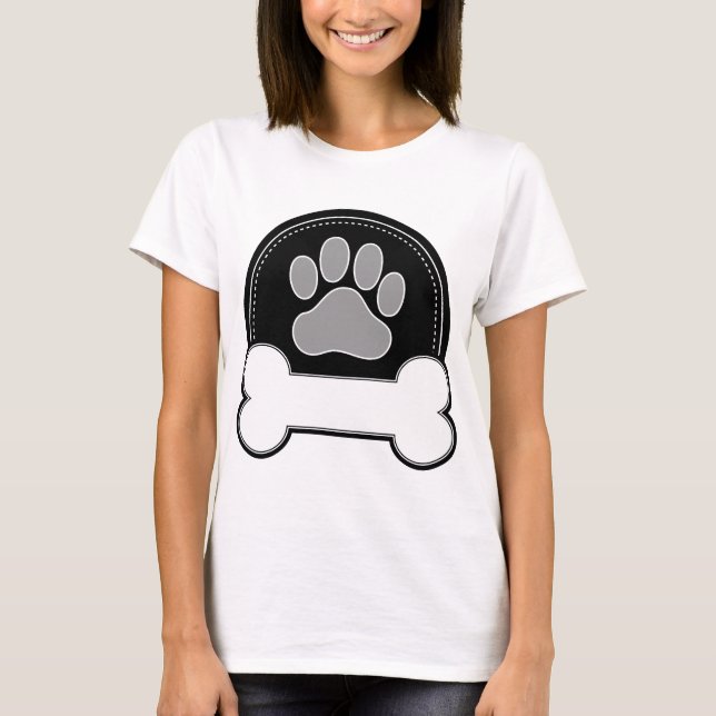 T-shirt Os et patte de chien (Devant)