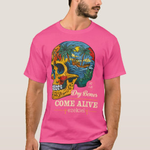 T-shirt Os Sèches Venez Vivants Art Floral Nature Crâne Jé