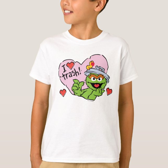 T-shirt Oscar "I Love Trash" Valentine (Devant)