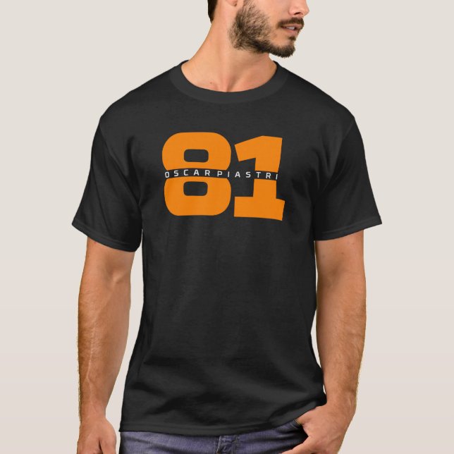 T-shirt Oscar Piastri McLaren Formule 1 Numéro 81 Logo (Devant)