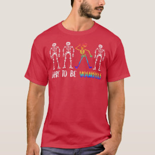 T-shirt Osez Être Vous-Même Arc En Ciel Squelette LGBTQ Pr