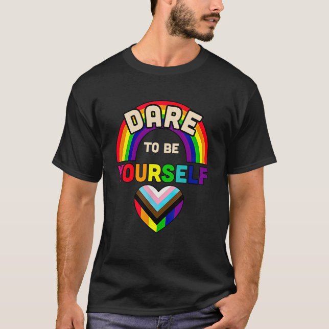 T-shirt Osez être vous-même LGBT mignon LGBT Pride Mois LG (Devant)