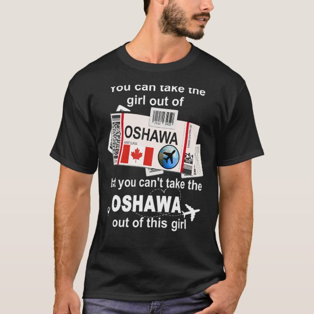 T-shirt Oshawa Boarding Pass  Oshawa Girl  Oshawa (Devant)