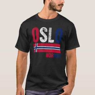 T-shirt Oslo Norvège Drapeau Norvégien Hommes Femmes Enfan