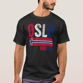 T-shirt Oslo Norvège Drapeau Norvégien Hommes Femmes Enfan