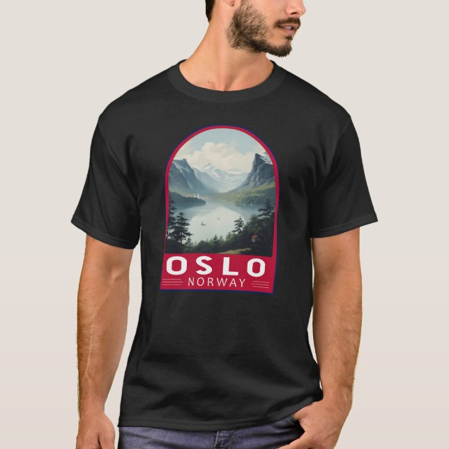 T-shirt Oslo Norvège Travel Art Vintage (Devant)