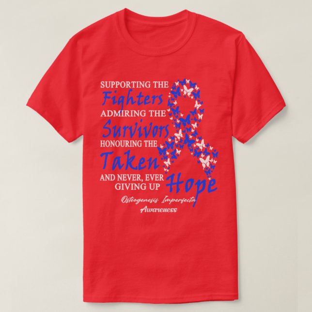 T-shirt Ostéogénèse Sensibilisation Imperfecta À L'Appui D (Design devant)