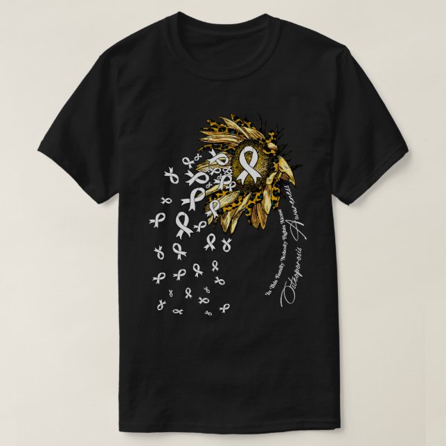 T-shirt Ostéoporose Sensibilisation tournesol personne ne  (Design devant)