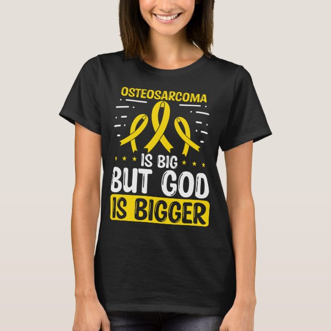 T-shirt Osteosarcoma Awareness God Bone Cancer Ribbon (Devant)