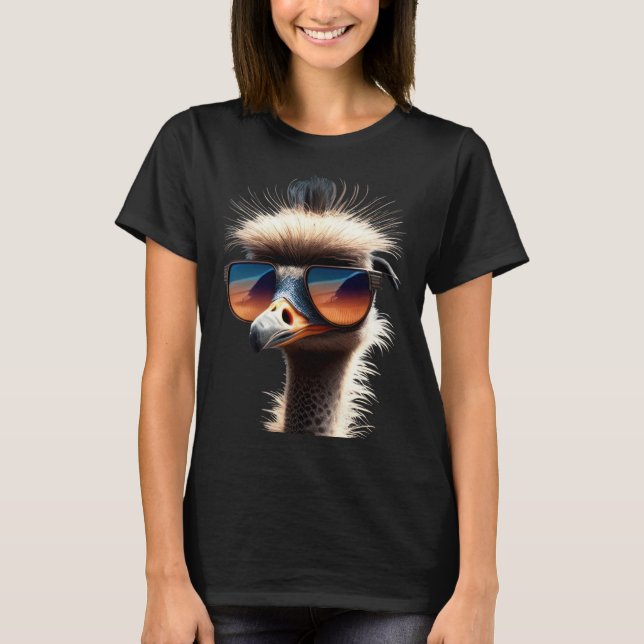 T-shirt Ostrich Bird Emu Ratite I Love Ostriches Allegedly (Devant)