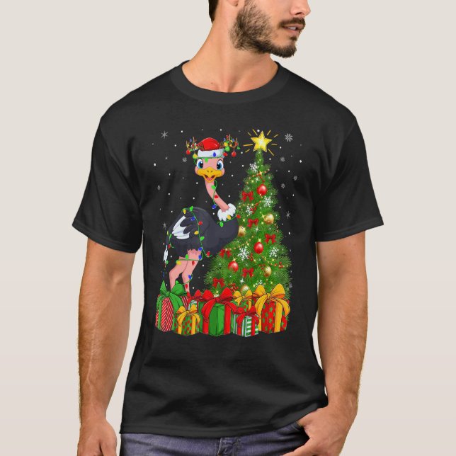 T-shirt Ostrich Bird   Xmas Holiday Santa Ostrich Christma (Devant)
