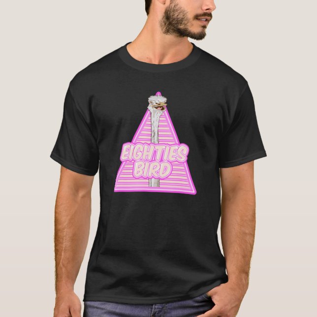 T-shirt Ostrich d'oiseaux des années 80 (Devant)