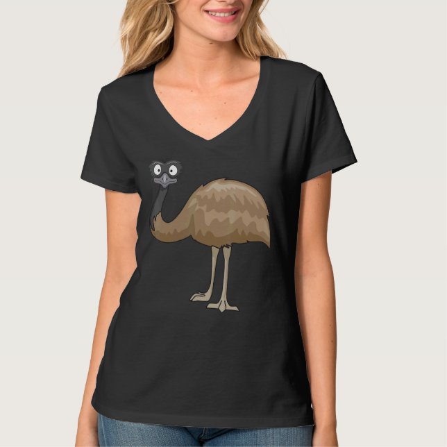 T-shirt Ostrich Oiseau mignon Oiseaux Animal Graphique (Devant)