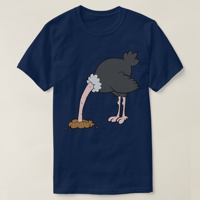 T-shirt Ostrich tête dans le sable (Design devant)