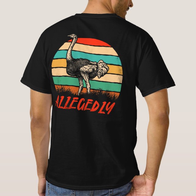 T-shirt Ostrich Vintage Retro Funny Ostrich (Dos)