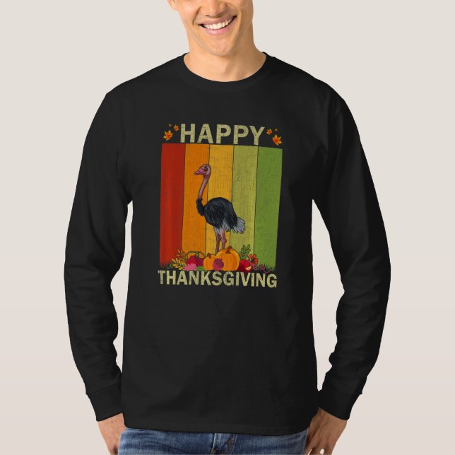 T-shirt Ostriches  Retro Graphic Family Matching Thanksgiv (Devant)