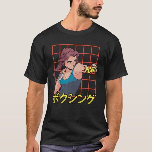 T-shirt Otaku - Anime Boxer Girl - Manga Japonais Aesthet (Devant)