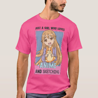 T-shirt Otaku Anime Girl Juste Une Fille Qui Aime Anime Et