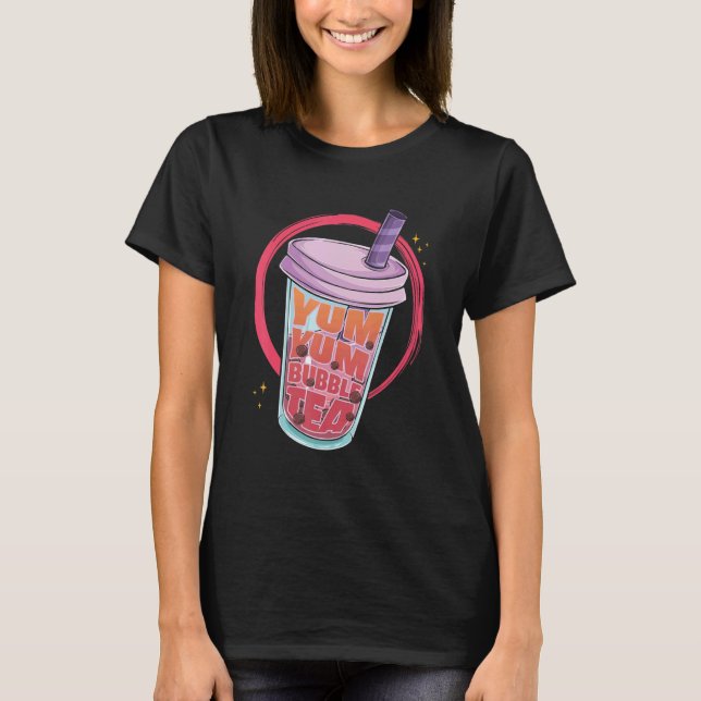 T-shirt Otaku Boba Buble Thé Yum Yum Bubble Thé (Devant)