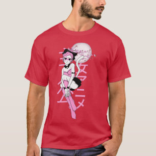 T-shirt Otaku Manga Anime Girl Japonaise Cerise Fleur Sak