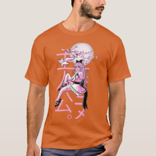 T-shirt Otaku Manga Anime Girl Japonaise Cerise Fleur Sak