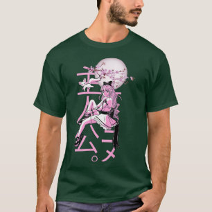T-shirt Otaku Manga Anime Girl Japonaise Cerise Fleur Sak