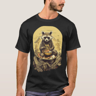 T-shirt Otaku Raccoon Mange Japonais Nourriture Ramen noui
