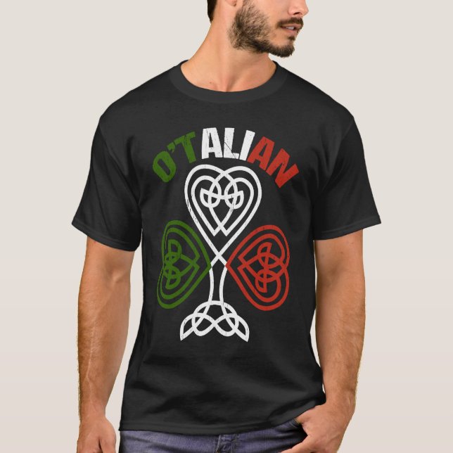 T-shirt O'talian Italian Irish Relationship Ireland St Pat (Devant)