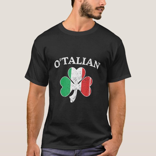 T-shirt O'talian Italien Irlandais Shamrock St. Patricks D (Devant)