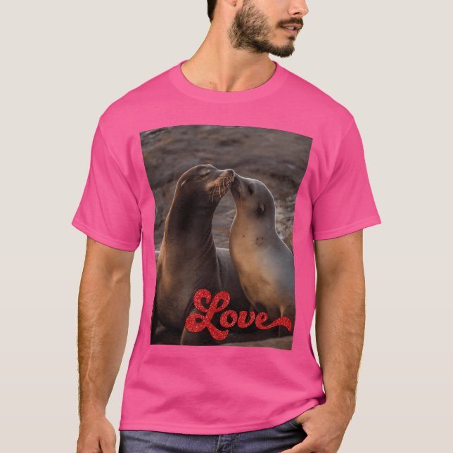 T-shirt Otarie amoureux garçon (Devant)