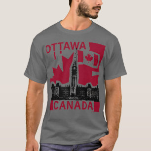 T-shirt Ottawa. Canada. Drapeau canadien. Colline du Parle