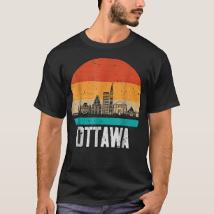 T-shirt Ottawa Canada Retro Vintage Sunset Skyline Ottawa