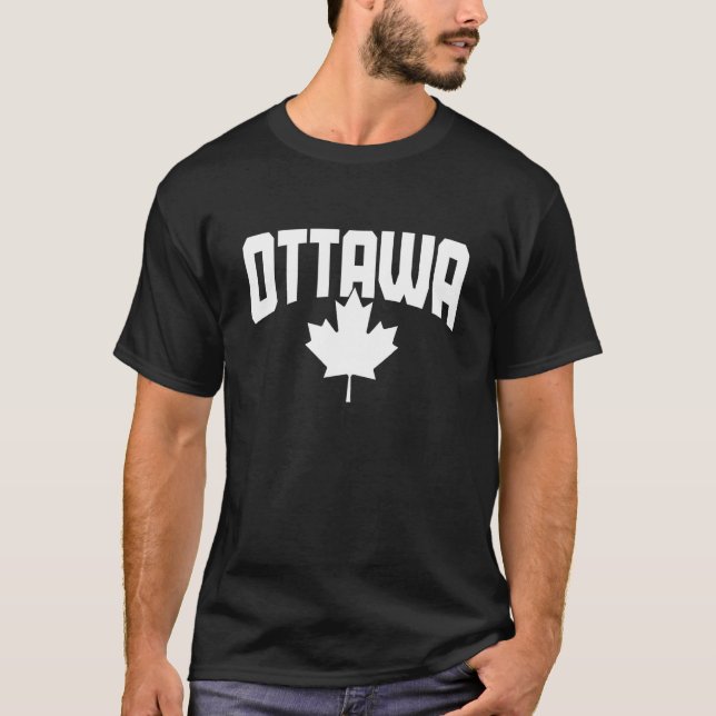 T-shirt Ottawa Québec Canada Feuille d'érable Rouge Drapea (Devant)