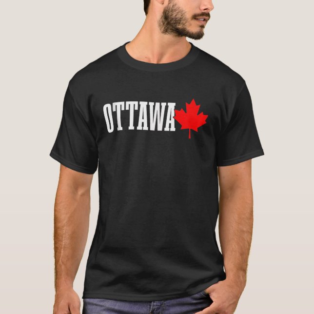 T-shirt Ottawa Québec feuille d'érable Canada Drapeau cana (Devant)